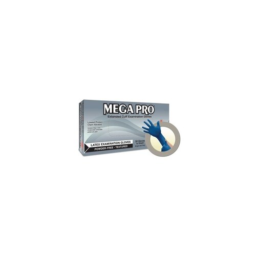 Microflex L853 General Purpose Disposable Exam Gloves, Large, Natural Rubber Latex, Blue