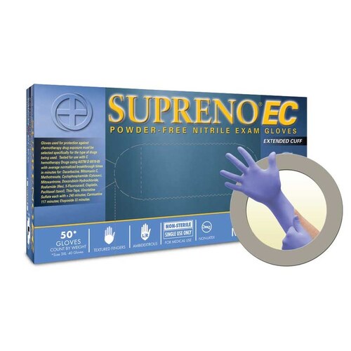 SEC375-XXL Disposable Exam Gloves, 2X-Large, Nitrile, Textured Violet Blue