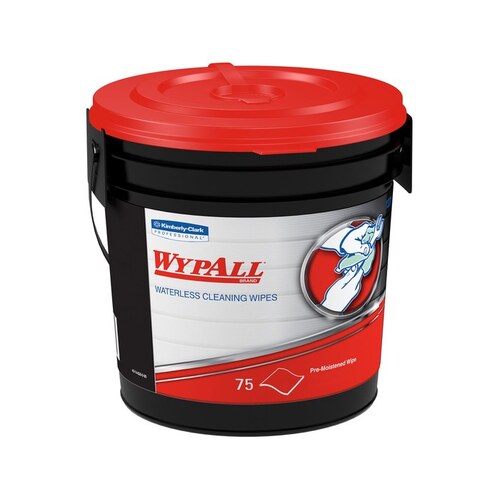 WypAll 91371 Waterless Cleaning Wipe, 9-1/2 x 12 in, 75 Capacity, Bucket Packing