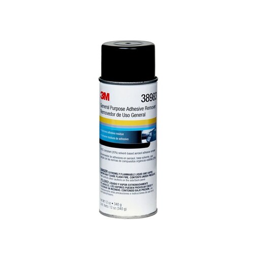 3M 38983 General Purpose Adhesive Remover, 12 oz Aerosol Can, Liquid, Transparent