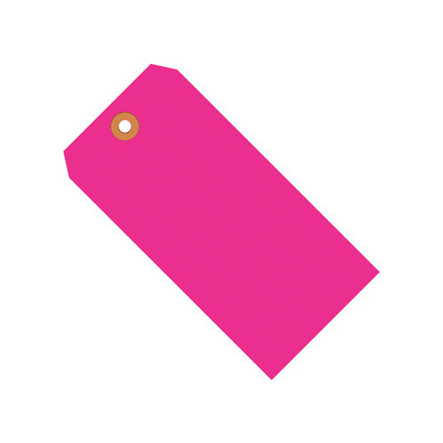 Fluorescent Pink 13 Point Cardstock Shipping Tags - 4 1/4" Width
