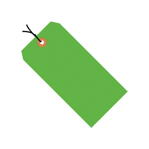 Fluorescent Green 13 Point Cardstock Shipping Tags - 2 3/4" Width