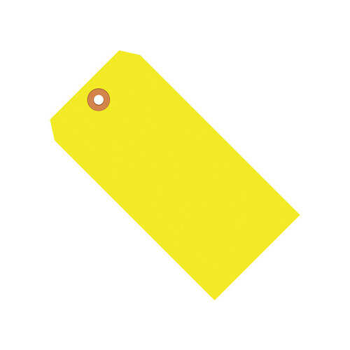 Fluorescent Yellow 13 Point Cardstock Shipping Tags - 2 3/4" Width