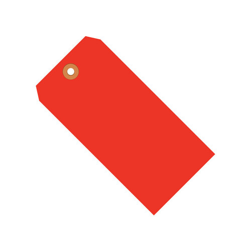Fluorescent Red 13 Point Cardstock Shipping Tags - 2 3/4" Width