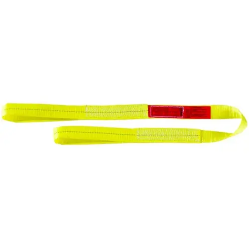 Lift-All EE2603DFX10 Polyester 2-ply Flat Eyes Web Sling - 3" x 10 ft - Yellow
