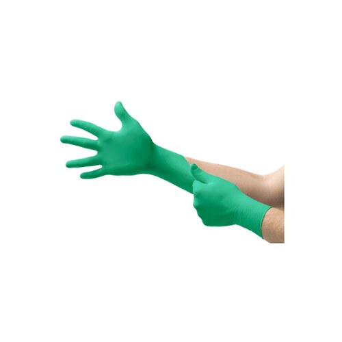 C52 Green Small Powder Free Disposable Gloves - 9.6" Length - 5.1 mil Thick
