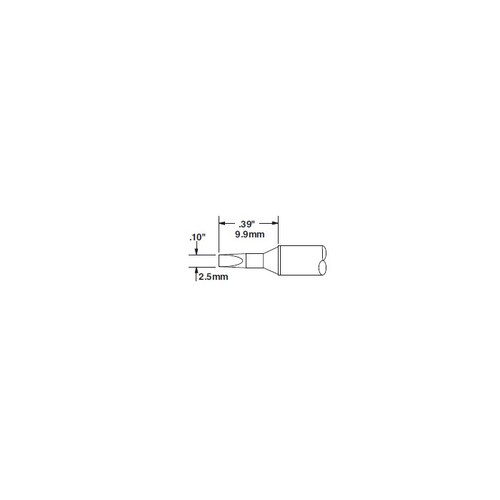 Soldering Cartridge - Chisel Tip - 0.39" Tip Length - 0.1" Tip Width