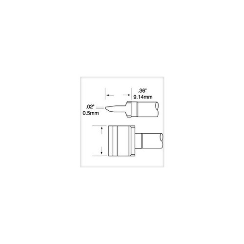Rework Cartridge - Blade Tip - 0.36" Tip Length - 0.62" Tip Width - 0.02" Thick - SMTC - pack of 10