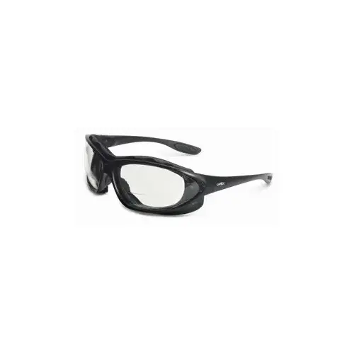 Uvex S0661X Polycarbonate Magnifying Reader Safety Glasses Clear Lens - Black Frame - Full Frame