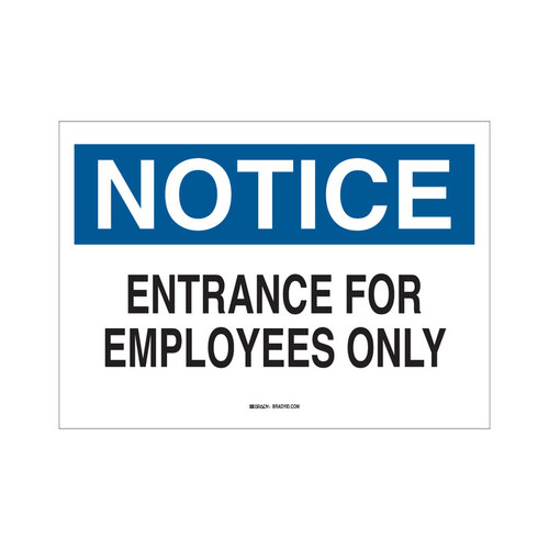 B-302 Polyester Rectangle White Restricted Area Sign - 10" Width x 7" Height - Laminated
