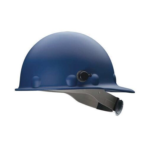 Metal Blue Fiberglass Cap Style Hard Hat - 8-Point Suspension - Swing Strap Adjustment