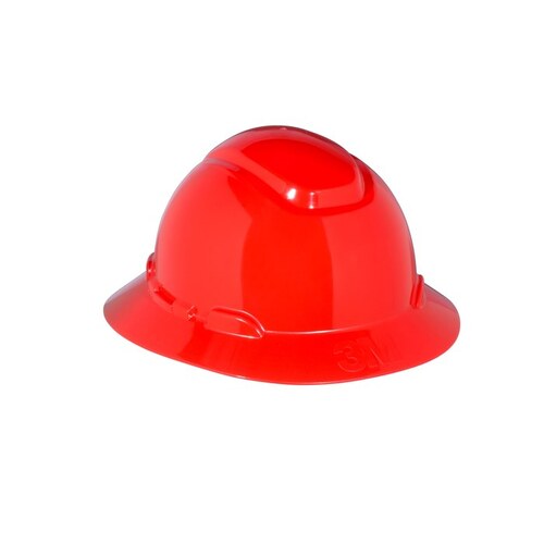 3M H805R H800 Series Red High Density Polyethylene Full Brim Hard Hat