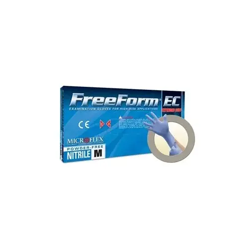 FFE-775 Blue Large Powder Free Disposable Gloves - Medical Grade - 11.4" Length - Rough Finish - 4.7 mil Thick