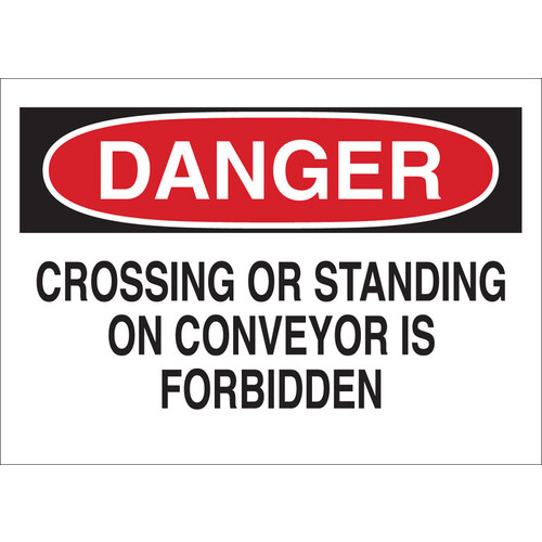 B-302 Polyester Rectangle White Equipment Safety Sign - 14" Width x 10" Height - Laminated