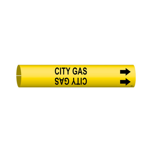 Snap-On Yellow Plastic Gas Snap-On Pipe Marker - 1 1/4" Character Height - B-915
