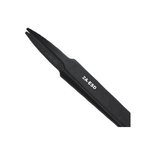 Utility Tweezers - Plastic Straight Tapered Flat Tip - 1/16" Tip Width - 4 5/8" Length - 2A
