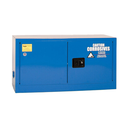 15 gal Blue Steel Hazardous Material Storage Cabinet - 43" Width - 22 1/4" Height - Bench Top