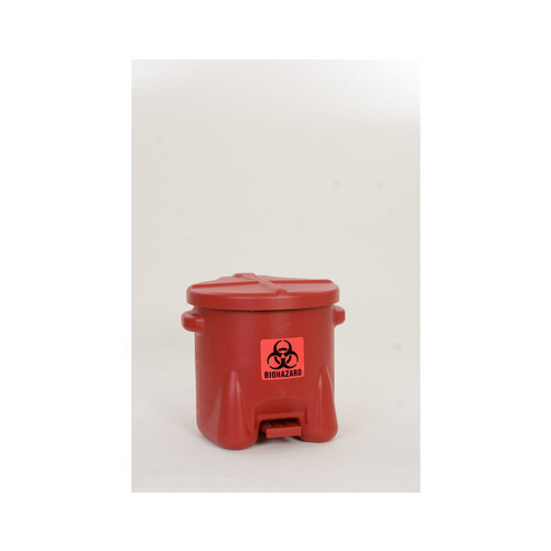 Red HDPE Self-Closing 10 gal Safety Can - 18" Height - 22" Overall Diameter