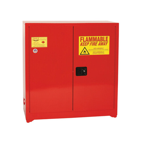 40 gal Red Steel Hazardous Material Storage Cabinet - 43" Width - 44" Height - Floor Standing