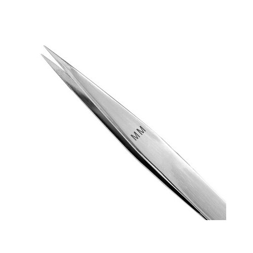 Utility Tweezers - Straight Strong Point Tip - 0.02" Tip Width - 5" Length - 0.02" Thick