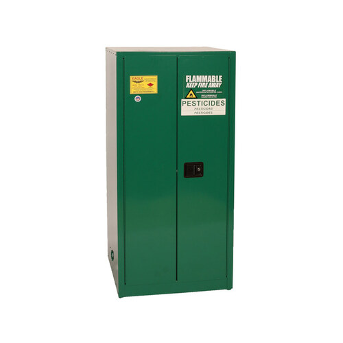 60 gal Green Steel Hazardous Material Storage Cabinet - 31 1/4" Width - 65" Height - Floor Standing