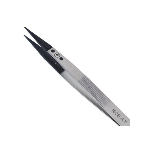 Utility Tweezers - Plastic Straight Soft Tip - 5" Length - 0.4" Thick - 162B