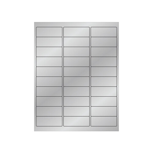 Silver Permanent Acrylic Rectangle Laser Labels - 2 5/8" Width - 1" Height