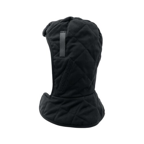 Black Universal Cotton Cold Weather Head Liner - Head & Neck Liner - 2-Point Strap Type - Hook & Loop