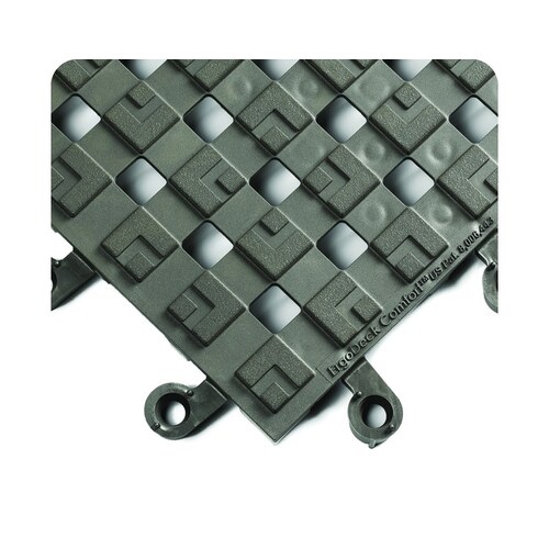 558 Charcoal PVC Raised Squares Anti-Slip Mat - 18" Width - 18" Length
