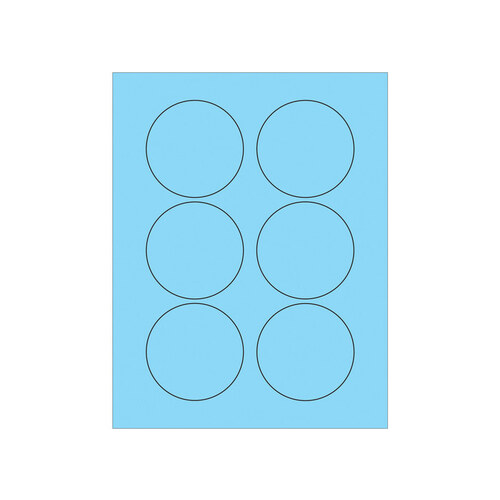 Pastel Blue Permanent Acrylic Circle Laser Labels - 3" Width - 3" Height