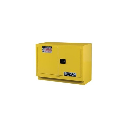 31 gal Yellow Steel Hazardous Material Storage Cabinet - 48" Width - 35 3/4" Height - Floor Standing