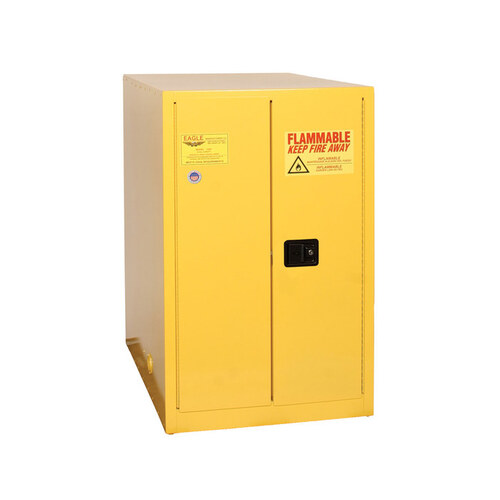 55 gal Yellow Steel Hazardous Material Storage Cabinet - 31 1/4" Width - 50" Height - Bench Top