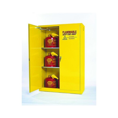 45 gal Yellow Steel Hazardous Material Storage Cabinet - 43" Width - 65" Height - Floor Standing