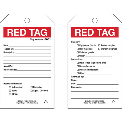Black / Red / White Cardstock Equipment Safety Tag - 4" Width - 7" Height - B-853