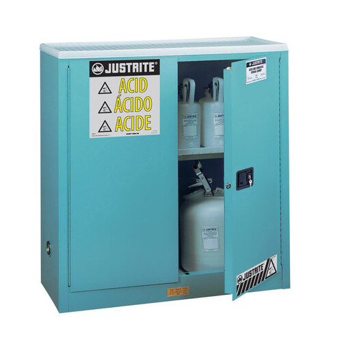 30 gal Blue Steel Hazardous Material Storage Cabinet - 43" Width - 44" Height