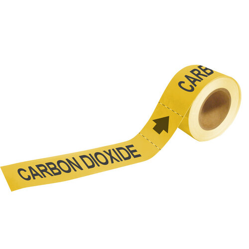 Yellow Plastic Gas Self-Adhesive Pipe Marker - 1" Height - 8" Length - B-736