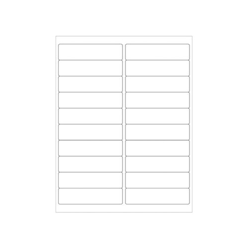 White Removable Acrylic Removable Rectangle Laser Labels - 1" Width - 4" Height
