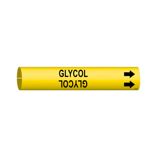 Snap-On Black on Yellow Plastic Other Liquid Snap-On Pipe Marker - 1 1/4" Character Height with Right Arrow - B-915
