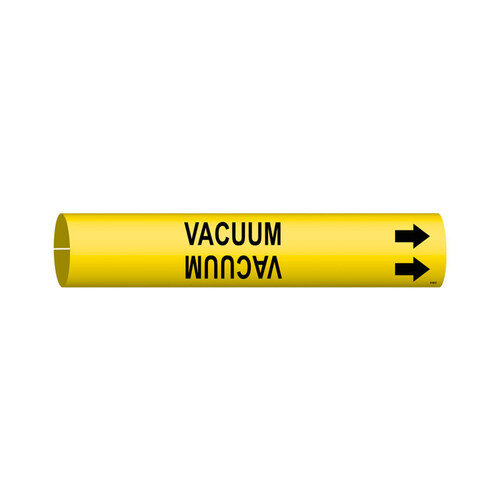 Snap-On Black on Yellow Plastic Air & Duct Snap-On Pipe Marker - 1 1/4" Character Height with Right Arrow - B-915