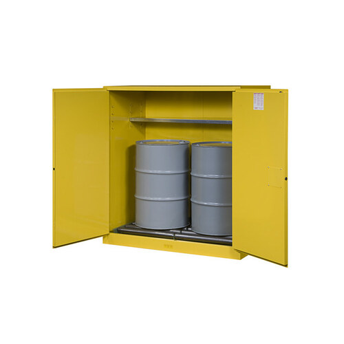 110 gal Yellow Steel Hazardous Material Storage Cabinet - 59" Width - 65" Height - Floor Standing