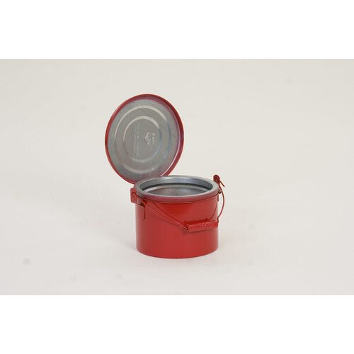 Red Galvanized Steel 4 qt Safety Can - 6 1/2" Height - 8" Overall Diameter