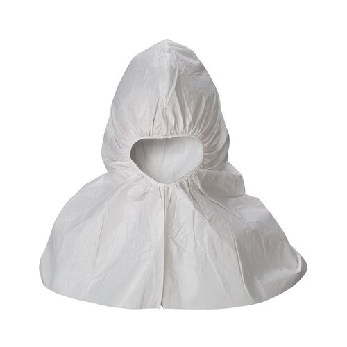 Sterile White Universal Polypropylene/Polyethylene Cleanroom Hood - Full Face Opening - No Ties or Snaps Fitting