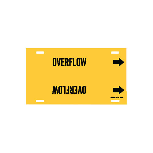Black on Yellow Plastic Other Liquid Strap-On Pipe Marker - 3 1/2" Character Height with Right Arrow - B-915