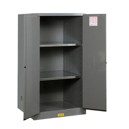 60 gal Gray Steel Hazardous Material Storage Cabinet - 34" Width - 65" Height - Floor Standing