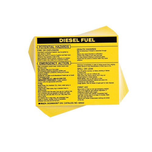 Black on Yellow Rectangle Vinyl Hazardous Material Label - 4 1/2" Width - 3 3/4" Height - B-928 - pack of 25