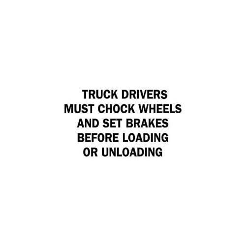 B-555 Aluminum Rectangle White Truck Driver Instruction Sign - 14" Width x 10" Height