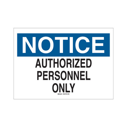 B-563 High Density Polypropylene Rectangle White Restricted Area Sign - 10" Width x 7" Height