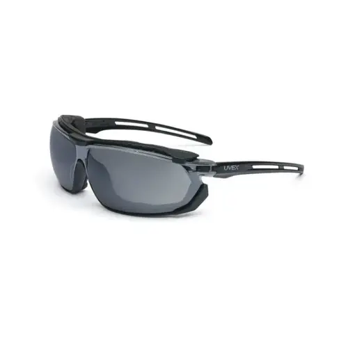Honeywell S4043 Universal Polycarbonate Safety Glasses Silver Mirror Lens - Black Frame - Straight