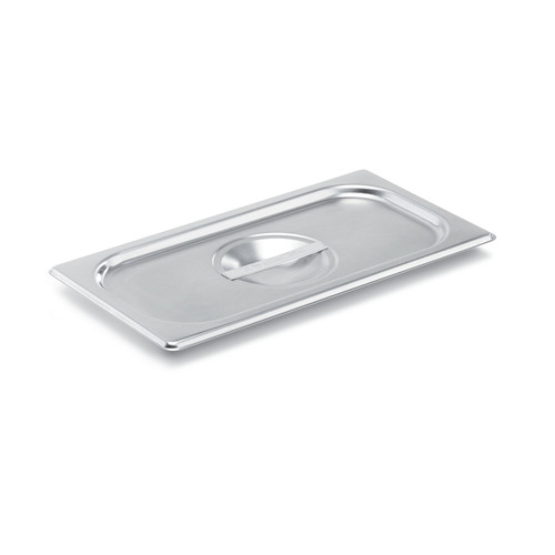 VOLLRATH 75130 Stainless steelReinforced edges provide added strength to the perimeter of the coverSolid covers are NSF Certified FLAT SOLID COVER FOR 1/3 PAN