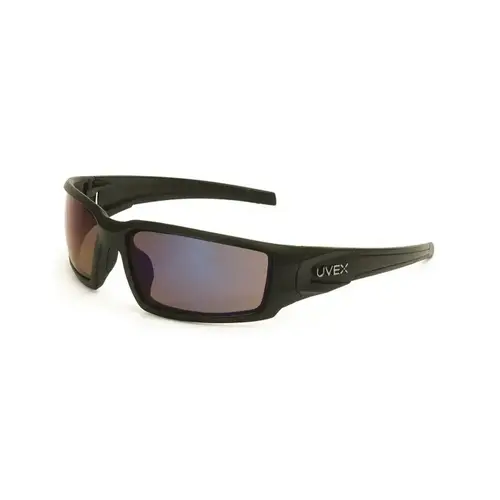 Honeywell S2945 Universal Polycarbonate Safety Glass Blue Mirror Lens - Black Frame - Straight